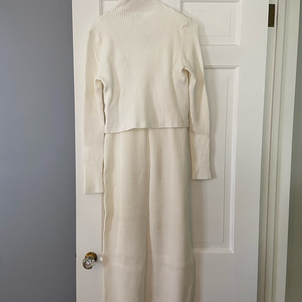 Maternity Seraphine Cream Ribbed Knit Two-Piece Set